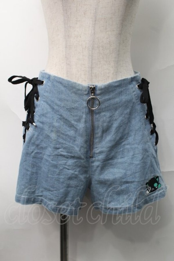 画像1: NieR Clothing / サイドレースアップデニムパンツ  ブルー S-25-08-28-059-PU-PA-HR-ZT355 (1)