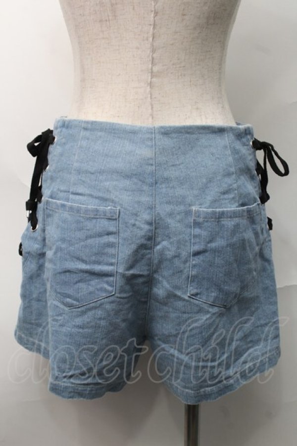 画像2: NieR Clothing / サイドレースアップデニムパンツ  ブルー S-25-08-28-059-PU-PA-HR-ZT355 (2)