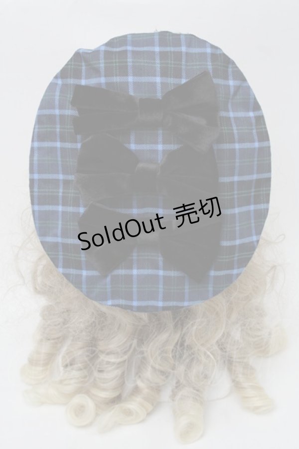 画像1: axes femme kawaii / タータンチェックベレー帽  ブルー S-25-08-28-1005-AX-AC-HR-ZS (1)