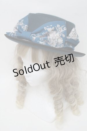 画像: Miss Point / アンティークフラワーウォール帽子  ブルー S-25-08-28-1006-LO-ZA-HR-ZS