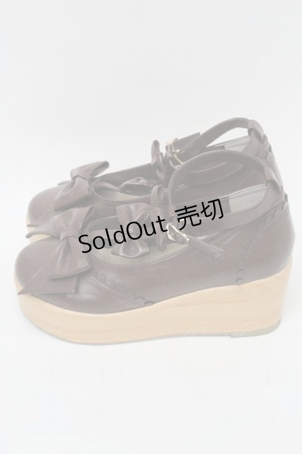 画像2: axes femme kawaii / トリプルリボンシューズ L ブラウン S-25-08-28-1007-AX-SH-HR-ZS (2)