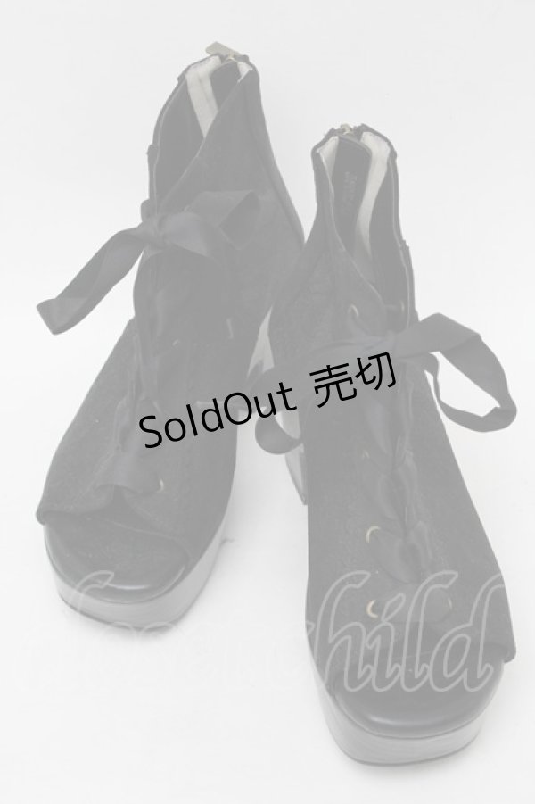 画像1: axes femme / レースアップブーサン L 黒 S-25-08-28-1008-AX-SH-AS-ZS (1)