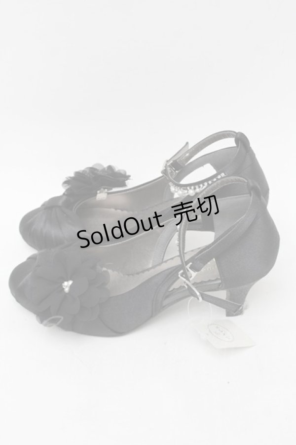 画像2: axes femme / お花コサージュPTパンプス M 黒 S-25-08-28-1009-AX-SH-AS-ZS (2)