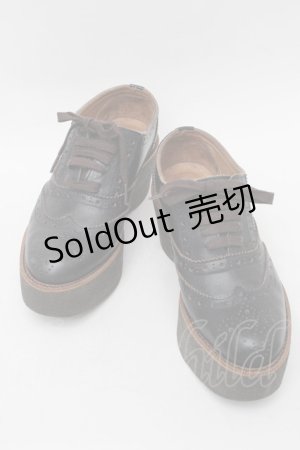 画像: Jane Marple Dans Le Salon / プラットフォームのオックスフォードシューズ  黒 S-25-08-28-1010-JM-SH-AS-ZS