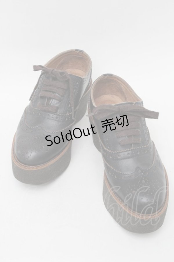 画像1: Jane Marple Dans Le Salon / プラットフォームのオックスフォードシューズ  黒 S-25-08-28-1010-JM-SH-AS-ZS (1)