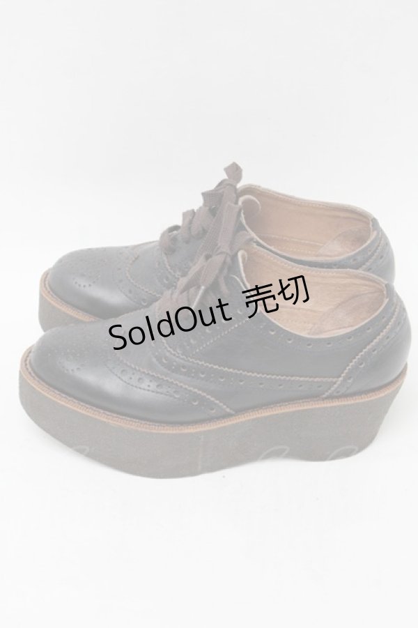 画像2: Jane Marple Dans Le Salon / プラットフォームのオックスフォードシューズ  黒 S-25-08-28-1010-JM-SH-AS-ZS (2)