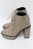 画像2: EATME / スクエアレースアップブーツ S ベージュ S-25-08-28-1016-LO-SH-AS-ZS (2)