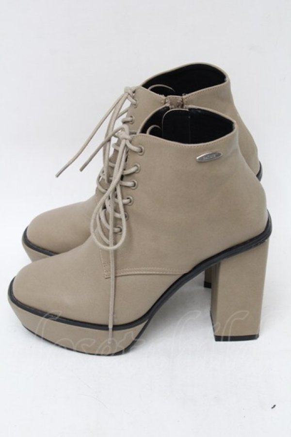 画像2: EATME / スクエアレースアップブーツ S ベージュ S-25-08-28-1016-LO-SH-AS-ZS (2)