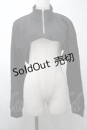 画像: NieR Clothing / ショートZIPボレロ  黒 S-25-08-28-009-PU-BL-HR-ZS
