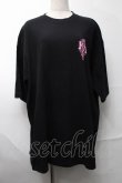 画像1: KRY CLOTHING / 「悲哀感」5分袖BIGTシャツ  黒ｘピンク S-25-08-28-010-EL-TS-HR-ZT1002S (1)