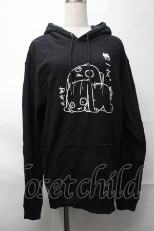 画像: NieR Clothing / プリントフード付きプルオーバー  黒 S-25-08-28-017-PU-TO-HR-ZS