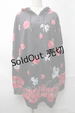 画像: NieR Clothing / 転写ZIPパーカー  黒 S-25-08-28-022-PU-TO-HR-ZI