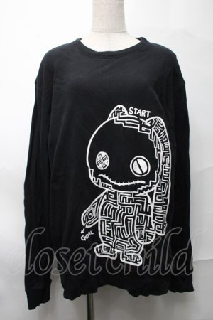画像: NieR Clothing / プリントスウェットトップス  黒 S-25-08-28-025-PU-TO-HR-ZS