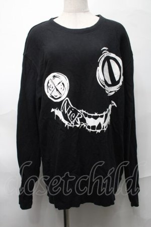 画像: NieR Clothing / プリントスウェットトップス  黒 S-25-08-28-026-PU-TO-HR-ZS
