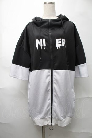 画像: NieR Clothing / バイカラーパーカー  黒ｘ白 S-25-08-28-027-PU-TO-HR-ZS