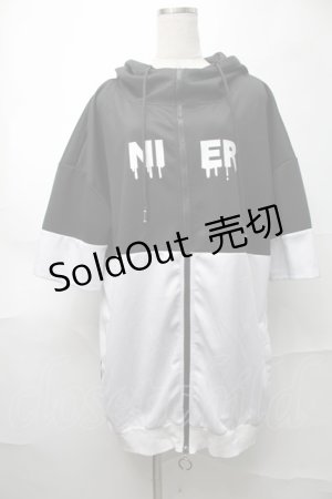 画像: NieR Clothing / バイカラーパーカー  黒ｘ白 S-25-08-28-027-PU-TO-HR-ZY