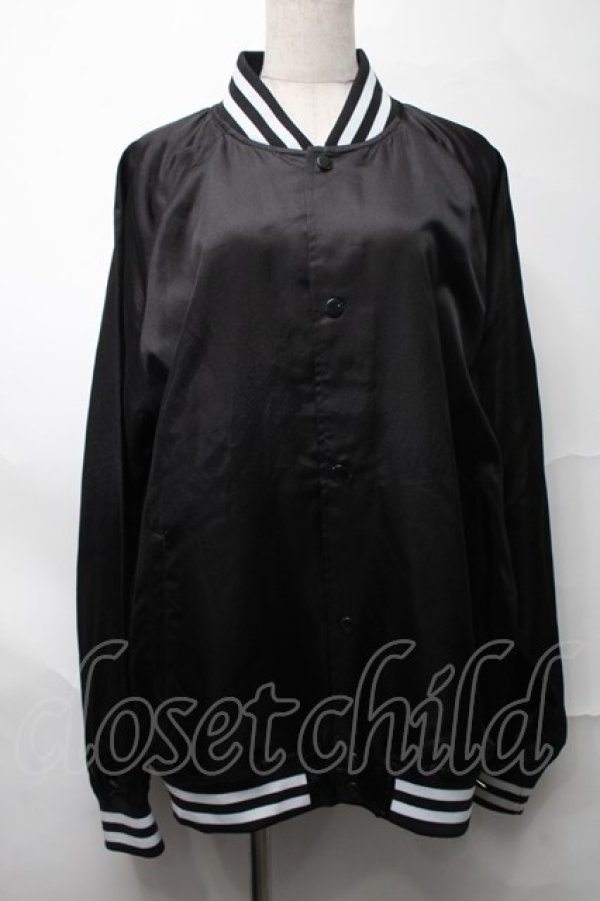 画像1: NieR Clothing / プリントナイロンスタジャン  黒 S-25-08-28-028-PU-JA-HR-ZY (1)