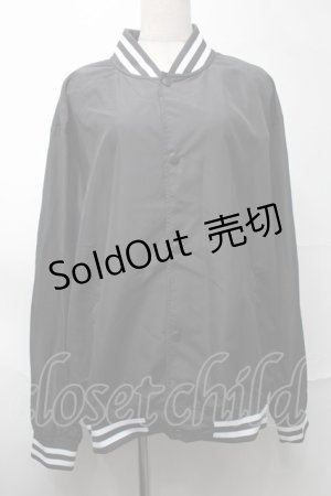 画像: NieR CLOTHING / プリントナイロンスタジャン  黒 S-25-08-28-029-PU-JA-HR-ZY