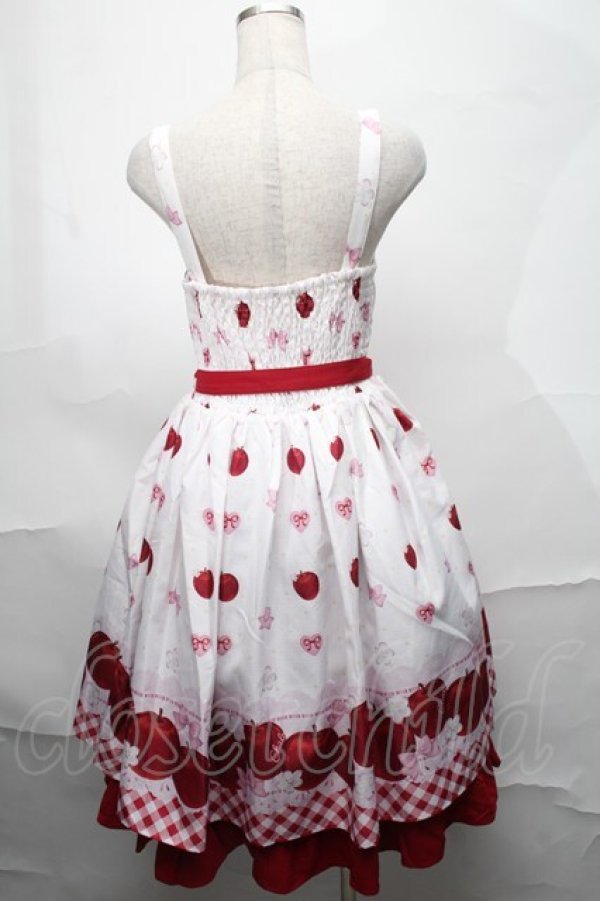 画像2: Chalmiere / スウィーティアップルジャンパースカート  白 S-25-08-29-046-AX-OP-HR-ZS (2)