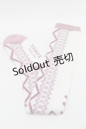 画像: axes femme kawaii / レースアップ柄オーバーニー  ピンク S-25-08-29-008-AX-ZA-HR-ZS