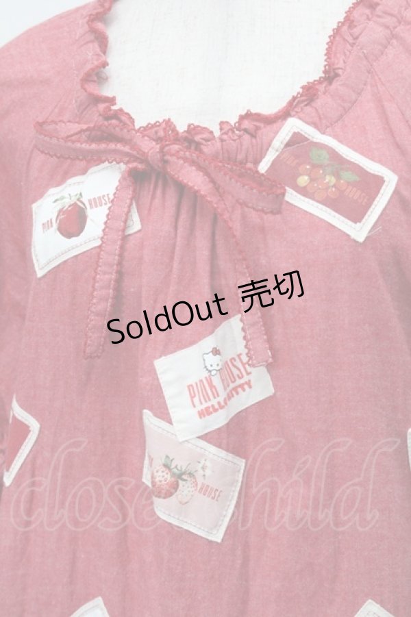 画像3: PINK HOUSE / PINK HOUSE×HELLO KITTY ネームワッペン使いワンピース  赤 S-25-08-29-050-LO-OP-HR-ZS (3)
