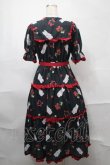 画像2: Chalmiere / チェリーバニー柄ワンピース  黒 S-25-08-29-056-AX-OP-HR-ZS (2)