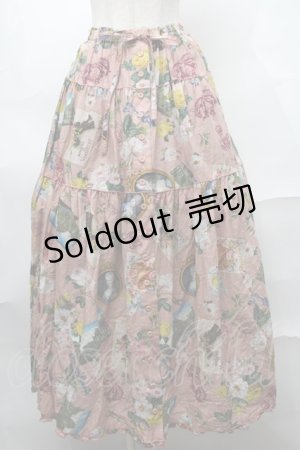 画像: PINK HOUSE / ブーケモチーフプリントスカート  ピンク S-25-08-29-061-LO-SK-HR-ZS