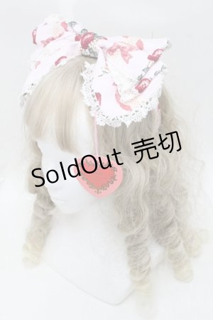 画像: BABY,THE STARS SHINE BRIGHT / Juicy BABY Love Love Berries柄リボンカチューシャ  ピンク S-25-08-29-014-BA-AC-HR-ZS