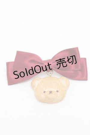 画像: axes femme kawaii / クッキーベアバレッタ  ワイン S-25-08-29-003-AX-AC-HR-ZS