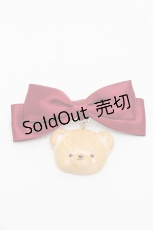 画像: axes femme kawaii / クッキーベアバレッタ  ワイン S-25-08-29-004-AX-AC-HR-ZS