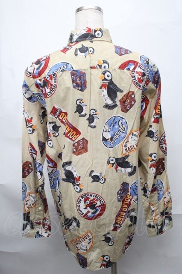 画像2: Karl Helmut / ペンギンラベルプリントシャツブラウス  ベージュ S-25-08-29-034-EL-BL-HR-ZI (2)