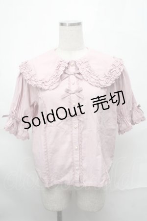 画像: axes femme kawaii / 半袖丸襟コットンブラウス  ピンク S-25-08-29-035-AX-BL-HR-ZS