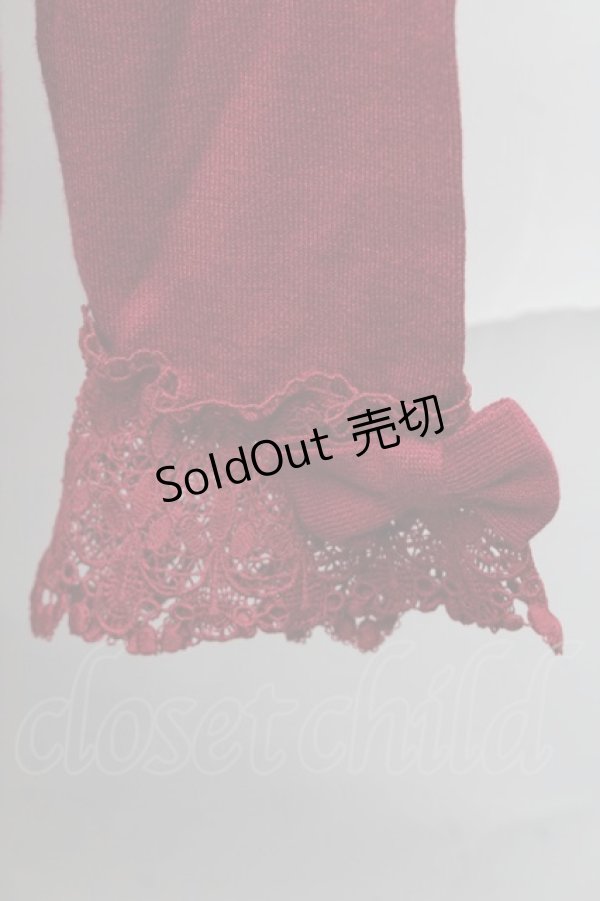 画像4: axes femme kawaii / レーシーフリルニットプル  エンジ S-25-08-29-037-AX-TO-HR-ZS (4)