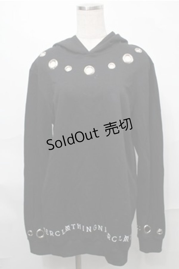画像1: NieR Clothing / プリントプルパーカー  黒 S-25-08-31-038-PU-TO-HR-ZY (1)
