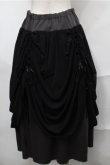 画像2: ALGONQUINS / レース切替シャーリングスカート  黒 S-25-08-31-056-AL-SK-HR-ZS (2)
