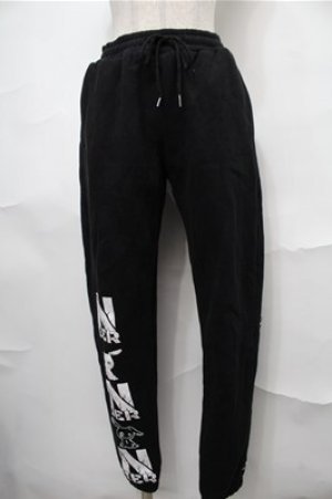 画像: NieR Clothing / プリントスウェットパンツ  黒 S-25-08-31-059-PU-PA-HR-ZY