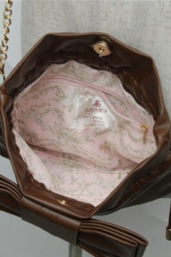 画像4: m petit by misako / AMリボンキンチャクSLD  ブラウン S-25-08-31-019-LO-BG-HR-ZS (4)