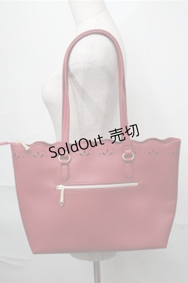画像2: m petit by misako / AMスカラップトートバッグ  赤 S-25-08-31-021-LO-BG-AS-ZS (2)