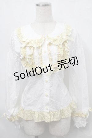画像: BABY,THE STARS SHINE BRIGHT / Mignonette Fleurie ブラウス  白ｘイエロー S-25-08-31-028-BA-BL-AS-ZS