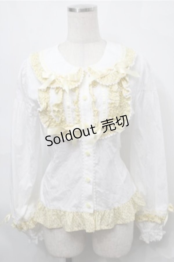 画像1: BABY,THE STARS SHINE BRIGHT / Mignonette Fleurie ブラウス  白ｘイエロー S-25-08-31-028-BA-BL-AS-ZS (1)