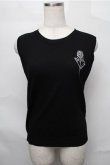 画像1: NieR Clothing / バラ刺 リブタンクトップ  黒 S-25-08-31-034-PU-TO-HR-ZY (1)