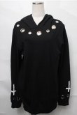 画像1: NieR Clothing / クロスプリントホールパーカー  黒 S-25-08-31-036-PU-TO-HR-ZY (1)