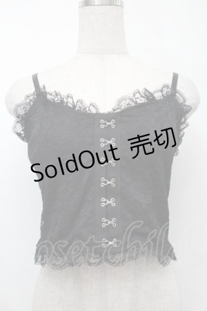 画像: Ank Rouge / レースカップインキャミ  黒 S-25-09-01-001-CA-TO-HR-ZS