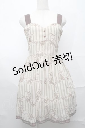 画像: an another angelus / ストライプシフォンワンピース  ベージュ S-25-09-01-042-CA-OP-HR-ZT0921G