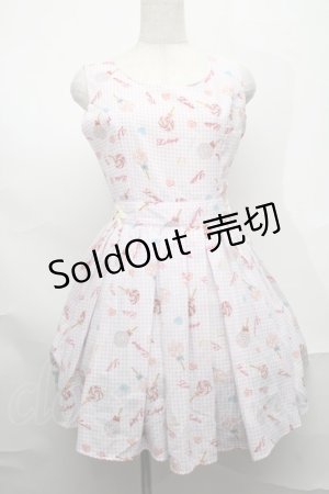 画像: Ank Rouge / ギンガム×キャンディー柄ワンピース  ラベンダー S-25-09-01-045-CA-OP-HR-ZS