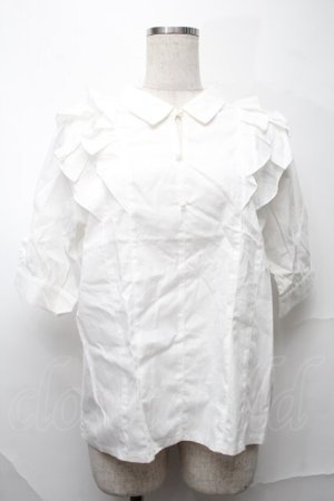 画像: axes femme / フリルブラウス 白  S-25-09-01-008-AX-BL-AS-ZS