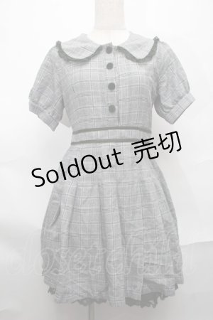 画像: LIZ LISA / グレンチェックワンピース  グレー S-25-09-01-055-LO-OP-HR-ZS