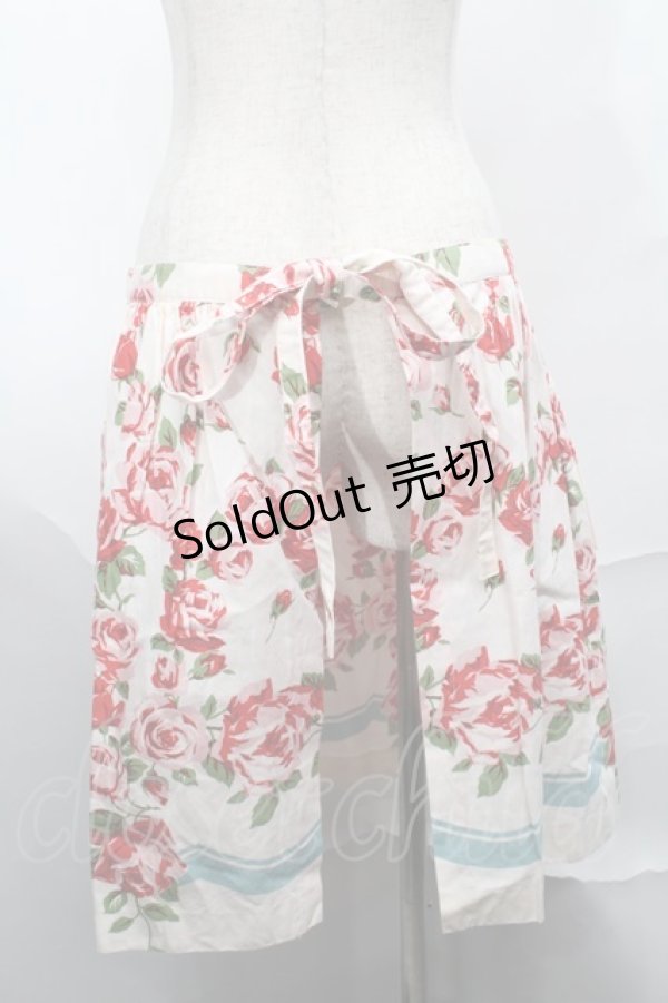 画像2: Jane Marple / ローズエプロンスカート  オフｘ赤 S-25-09-01-063-JM-SK-AS-ZT052 (2)