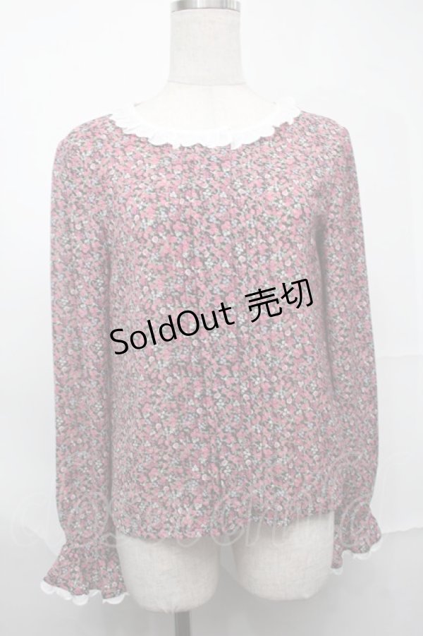 画像1: MILK / グレースブラウス  黒ｘピンク S-25-09-01-024-ML-BL-ET-ZS (1)