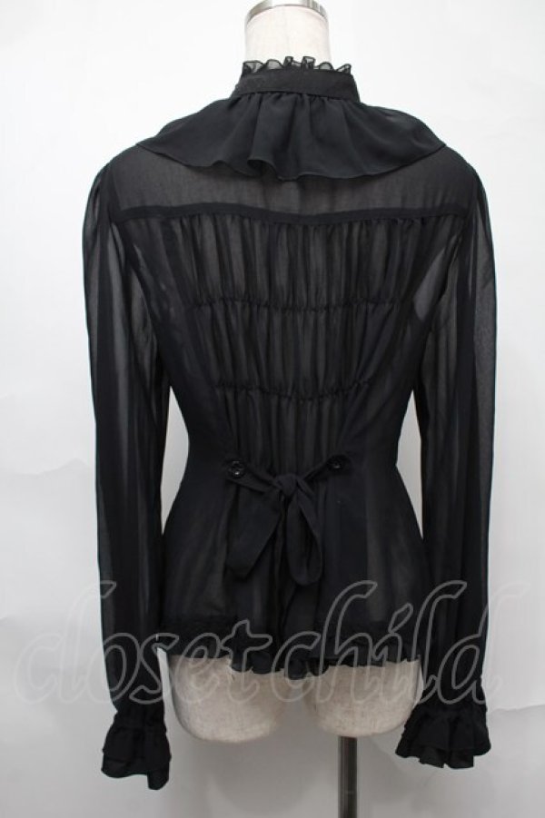 画像2: metamorphose / シフォンブラウス  黒 S-25-09-01-003-ME-BL-AS-ZS (2)